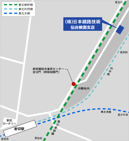 Map of Sendai Rail Measurement Office