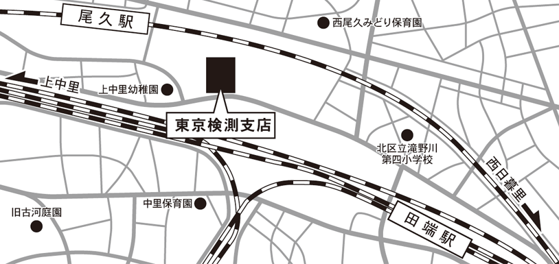 東京検測支店の地図